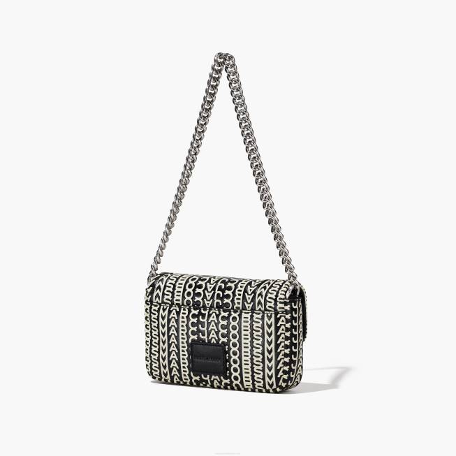 dk Marc Jacobs monogram læder mini taske sort/hvid 402Z218