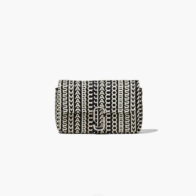 dk Marc Jacobs monogram læder mini taske sort/hvid 402Z218