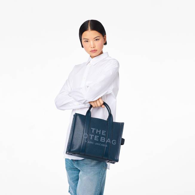 dk Marc Jacobs den mellemstore mulepose i læder blå hav 402Z45