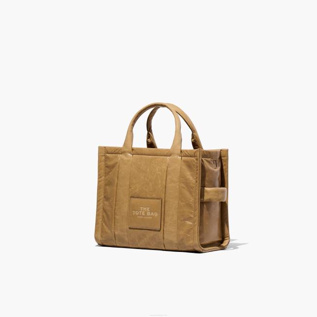 dk Marc Jacobs den skinnende krinkle mellemstore mulepose lysebrun 402Z112