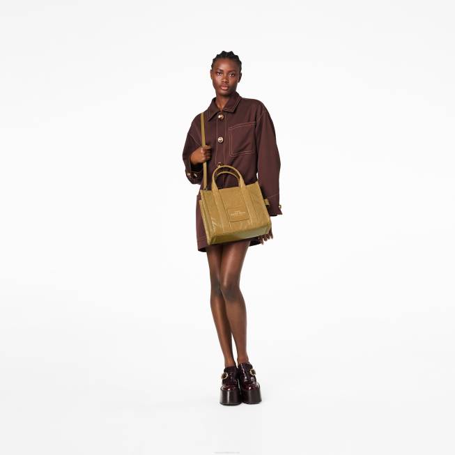 dk Marc Jacobs den skinnende krinkle mellemstore mulepose lysebrun 402Z112