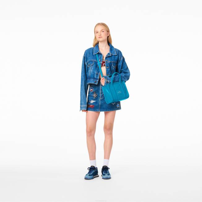 dk Marc Jacobs den skinnende krinkle mini tote luftblå 402Z116