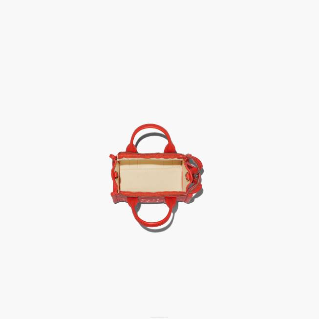 dk Marc Jacobs mikro-tote-taske i læder elektrisk orange 402Z3