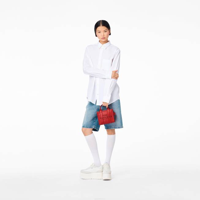 dk Marc Jacobs mikro-tote tasken i læder, ægte rød 402Z23