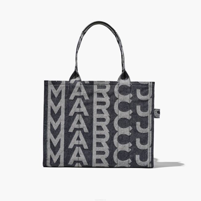 dk Marc Jacobs monogram denim stor tote denim blå 402Z90