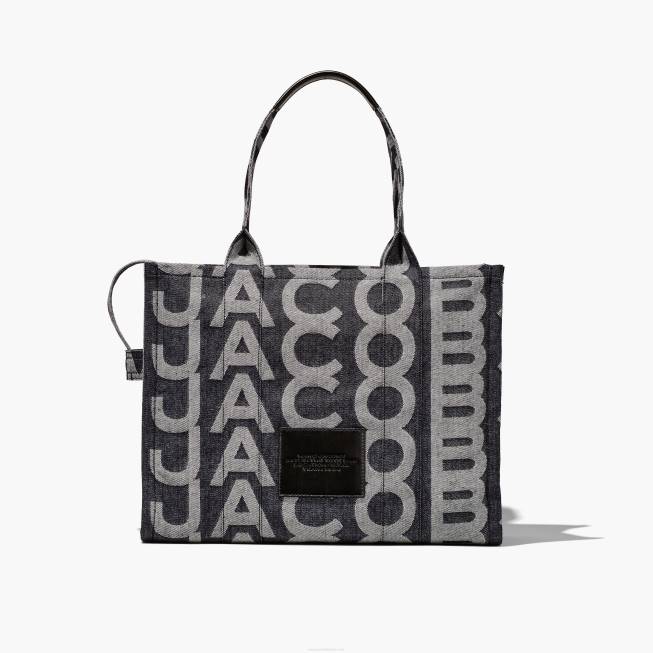 dk Marc Jacobs monogram denim stor tote denim blå 402Z90