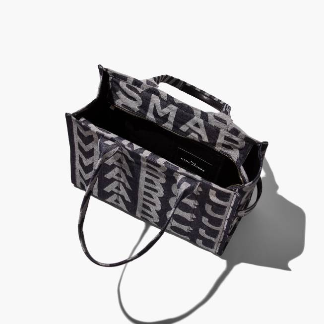 dk Marc Jacobs monogram denim stor tote denim blå 402Z90