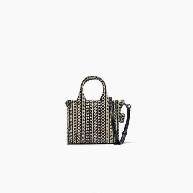 dk Marc Jacobs monogram læder micro tote sort/hvid 402Z79