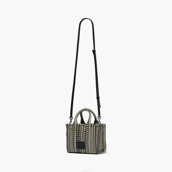 dk Marc Jacobs monogram læder micro tote sort/hvid 402Z79