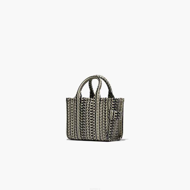 dk Marc Jacobs monogram læder micro tote sort/hvid 402Z79