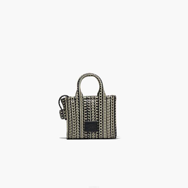 dk Marc Jacobs monogram læder micro tote sort/hvid 402Z79