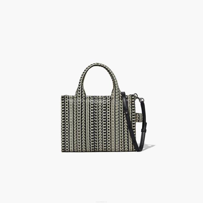 dk Marc Jacobs monogram læder mini tote sort/hvid 402Z78