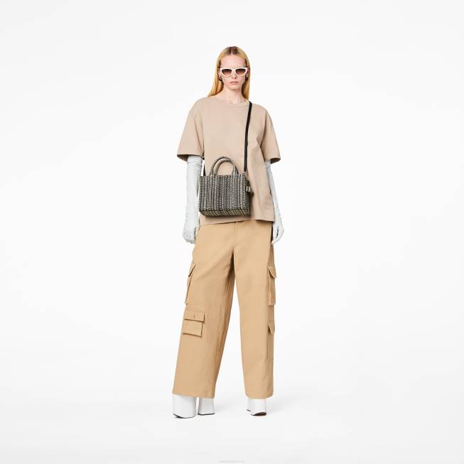 dk Marc Jacobs monogram læder mini tote sort/hvid 402Z78