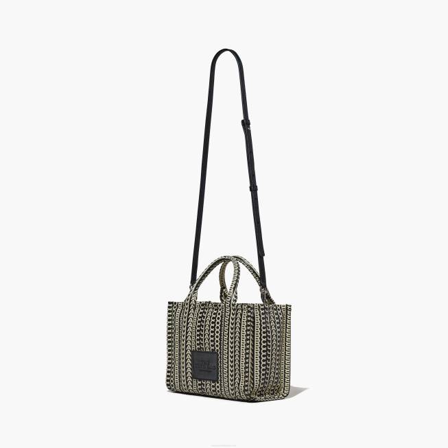dk Marc Jacobs monogram læder mini tote sort/hvid 402Z78