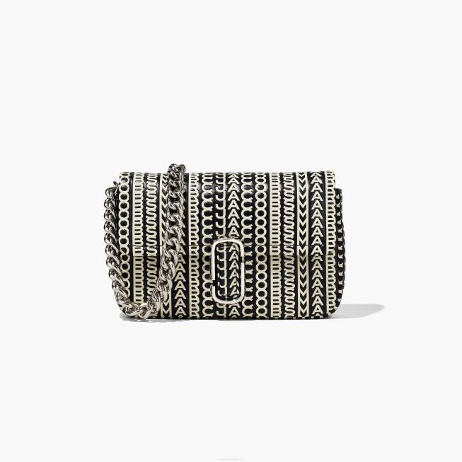 dk Marc Jacobs monogram læder skuldertaske sort/hvid 402Z217