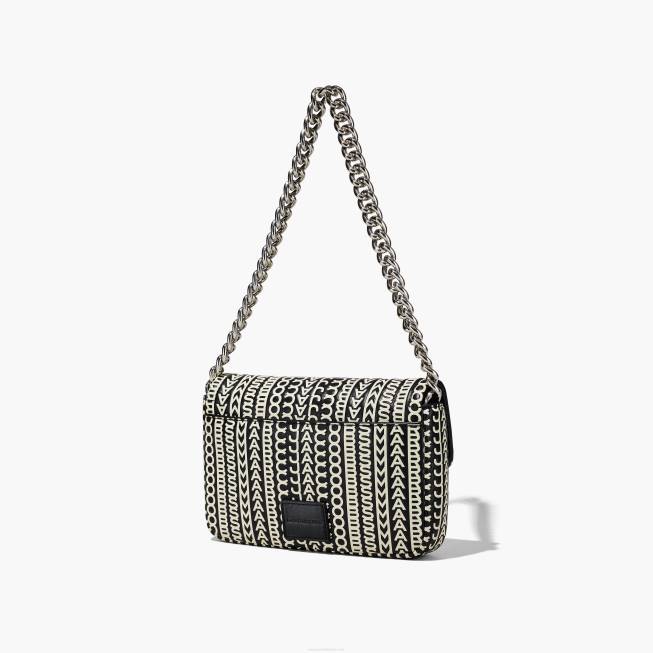 dk Marc Jacobs monogram læder skuldertaske sort/hvid 402Z217