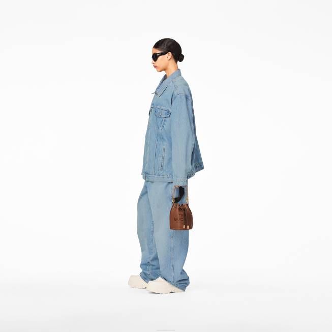 dk Marc Jacobs læder micro bucket tasken argan olie 402Z123