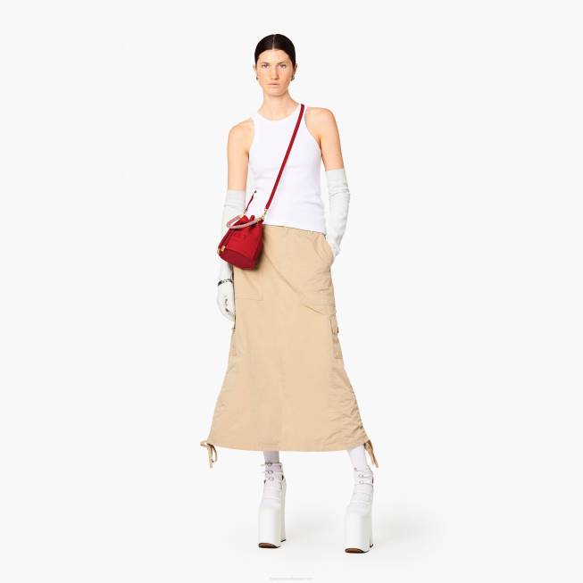 dk Marc Jacobs læder micro bucket tasken ægte rød 402Z127