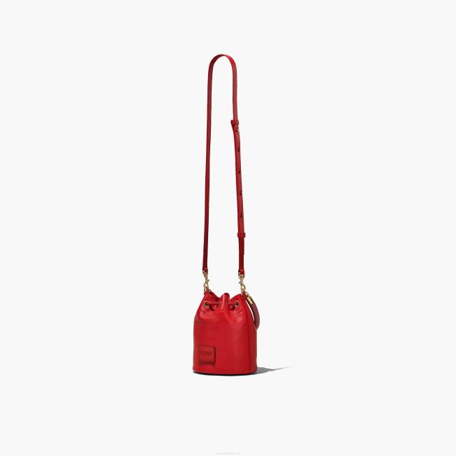 dk Marc Jacobs læder micro bucket tasken ægte rød 402Z127