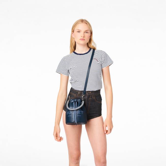 dk Marc Jacobs læderbøtteposen blå hav 402Z135