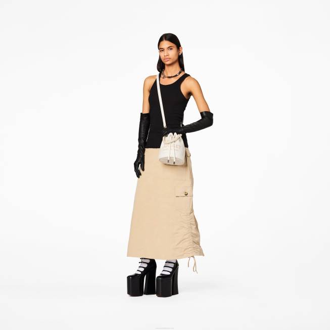 dk Marc Jacobs læderbøtteposen bomuld/sølv 402Z133