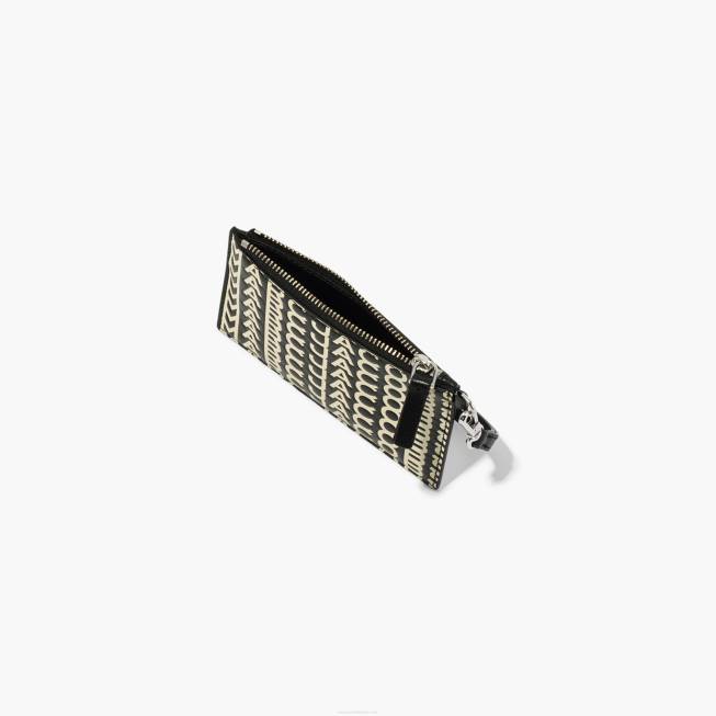dk Marc Jacobs monogram læder top lynlås armbånd sort/hvid 402Z306