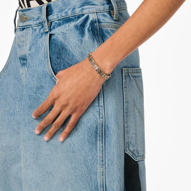 dk Marc Jacobs det monogramgraverede armbånd i ældet guld 402Z423