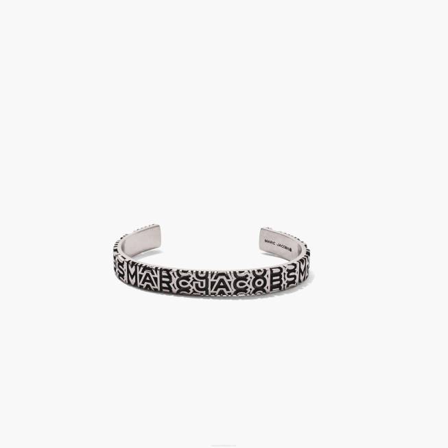dk Marc Jacobs det monogramgraverede armbånd i ældet sølv 402Z424