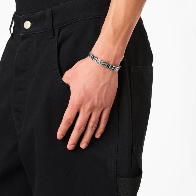 dk Marc Jacobs det monogramgraverede armbånd i ældet sølv 402Z424