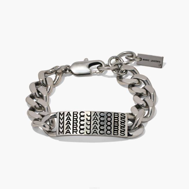 dk Marc Jacobs stregkode monogram id kæde armbånd i alderen sølv 402Z426