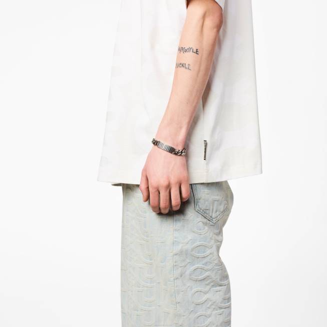 dk Marc Jacobs stregkode monogram id kæde armbånd i alderen sølv 402Z426