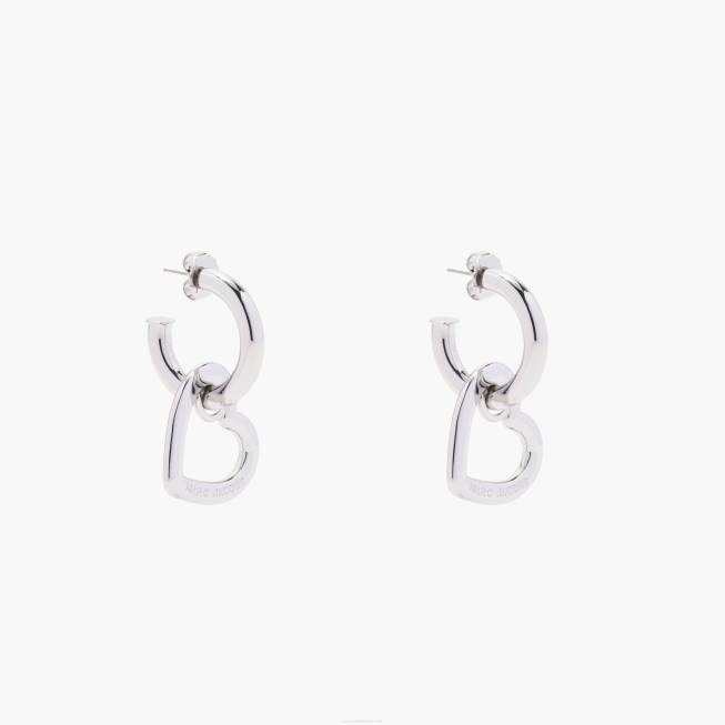 dk Marc Jacobs de charmerede dobbelte hjertebøjler krystal/sølv 402Z443