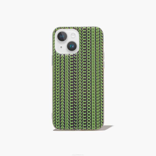 dk Marc Jacobs monogram iphone cover 14 grå/flurogrøn 402Z410