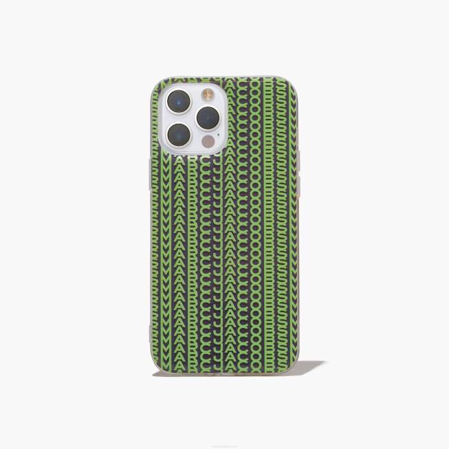 dk Marc Jacobs monogram iphone cover 14 pro grå/flurogrøn 402Z408