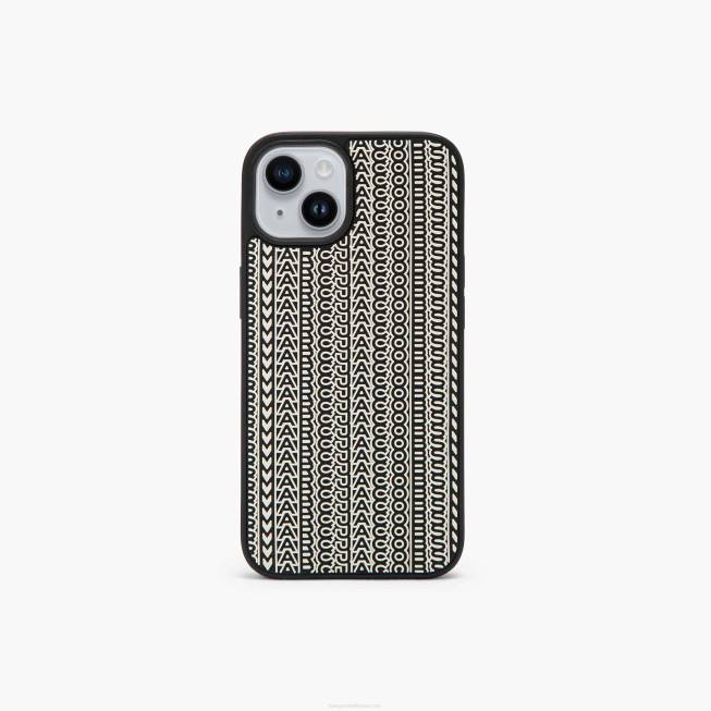 dk Marc Jacobs monogrammet iphone 14 3d etui sort/hvid 402Z401
