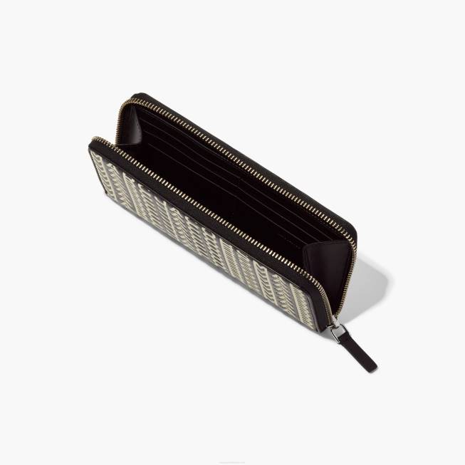 dk Marc Jacobs monogram læder continental wristlet pung sort/hvid 402Z247