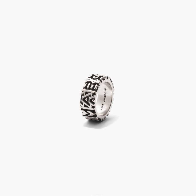 dk Marc Jacobs den monogramgraverede ring i ældet sølv 402Z459