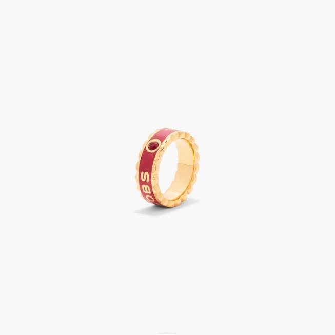 dk Marc Jacobs kammusling medaljon ring ægte rød/guld 402Z469
