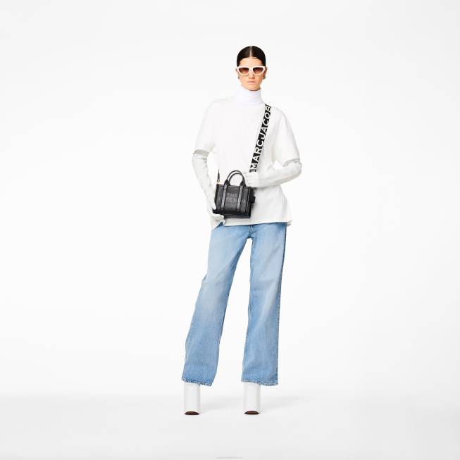 dk Marc Jacobs den tynde logobåndsrem sort/hvid 402Z349