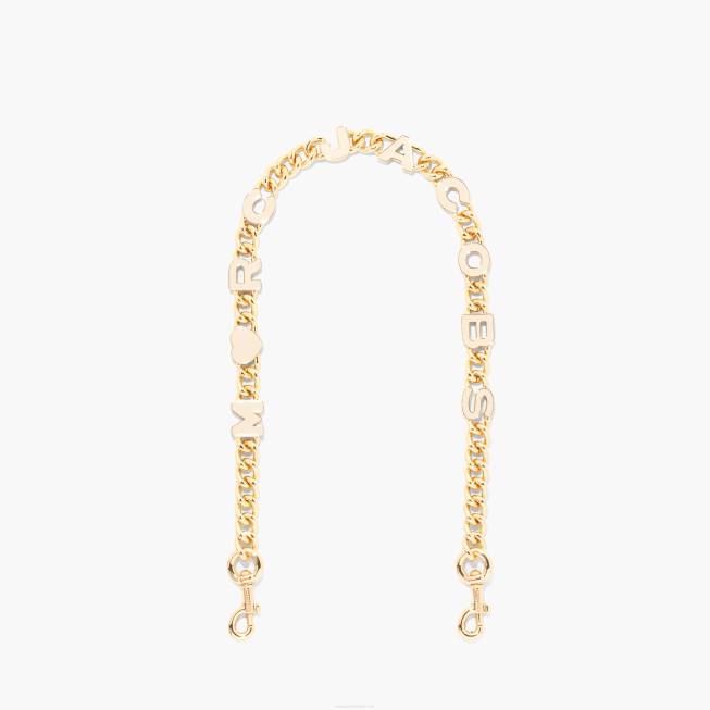dk Marc Jacobs hjertet charme kæde skulderrem sky hvid/guld 402Z363