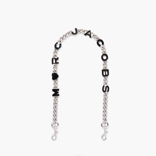 dk Marc Jacobs hjertet charme kæde skulderrem sort/sølv 402Z364