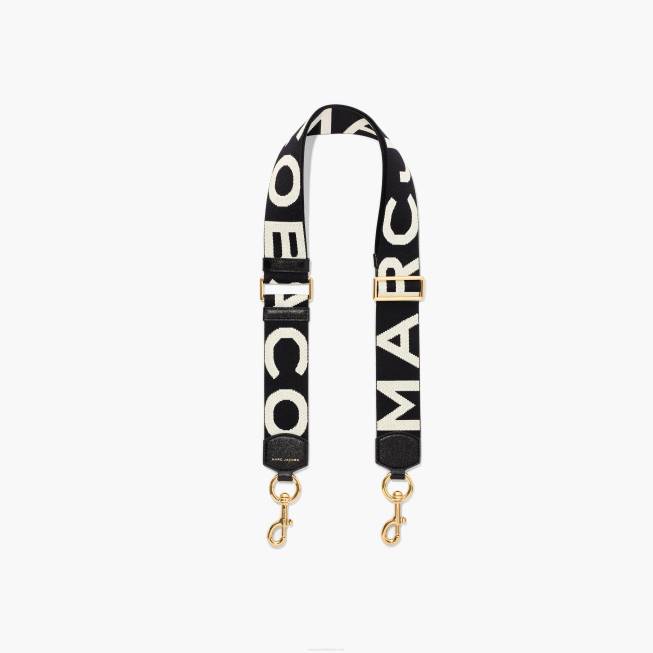 dk Marc Jacobs logobåndsremmen sort/hvid 402Z350