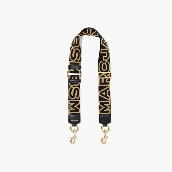 dk Marc Jacobs omridset logo webbing rem sort/guld 402Z356