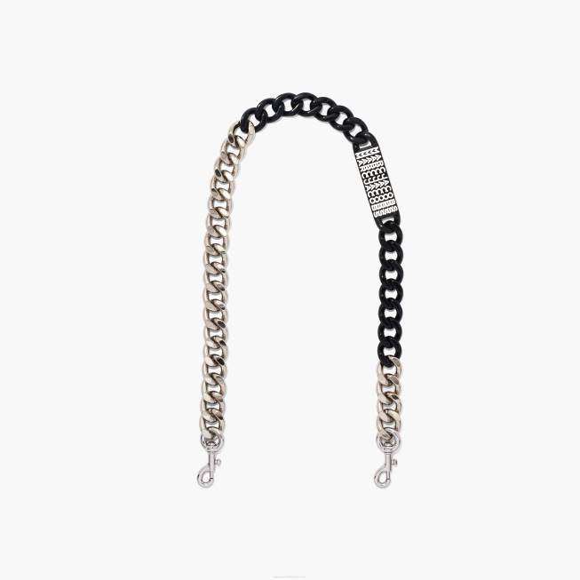 dk Marc Jacobs stregkodekæden skulderremmen nikkel/sort 402Z337