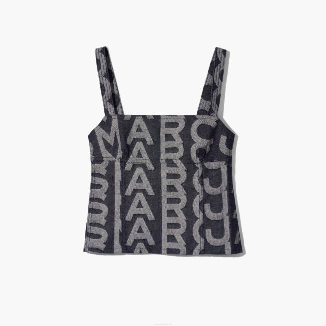 dk Marc Jacobs monogram denim bustier top denim blå 402Z508