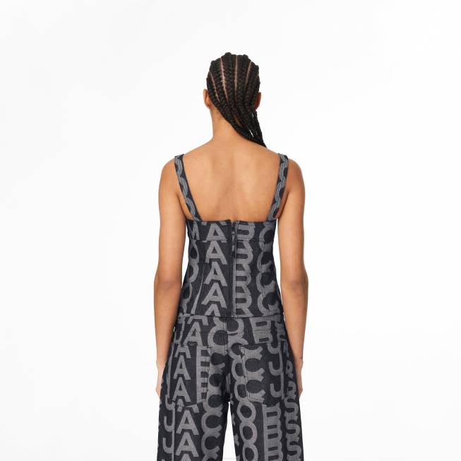 dk Marc Jacobs monogram denim bustier top denim blå 402Z508