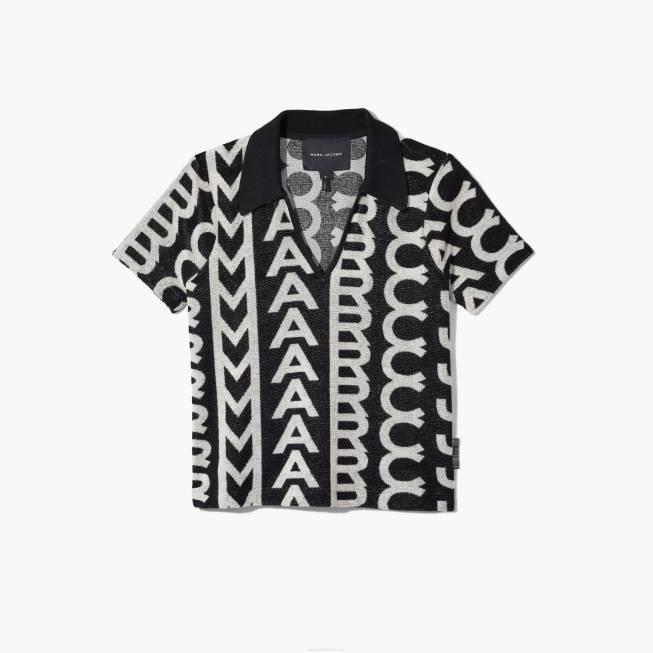 dk Marc Jacobs monogrammet frotté polo sort/elfenben 402Z527