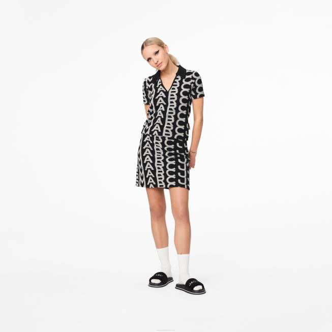 dk Marc Jacobs monogrammet frotté polo sort/elfenben 402Z527