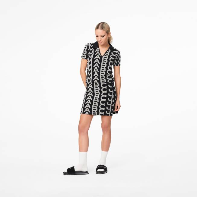dk Marc Jacobs monogrammet frotté polo sort/elfenben 402Z527