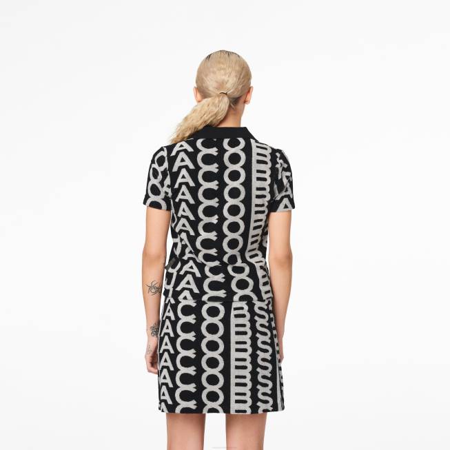 dk Marc Jacobs monogrammet frotté polo sort/elfenben 402Z527
